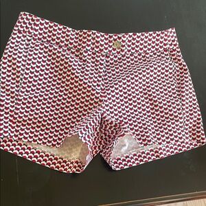 Stylish Red and White Patterned Women's Shorts